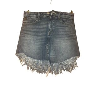 Free people We the free Free Bailey Denim jean fringed Skirt size 26